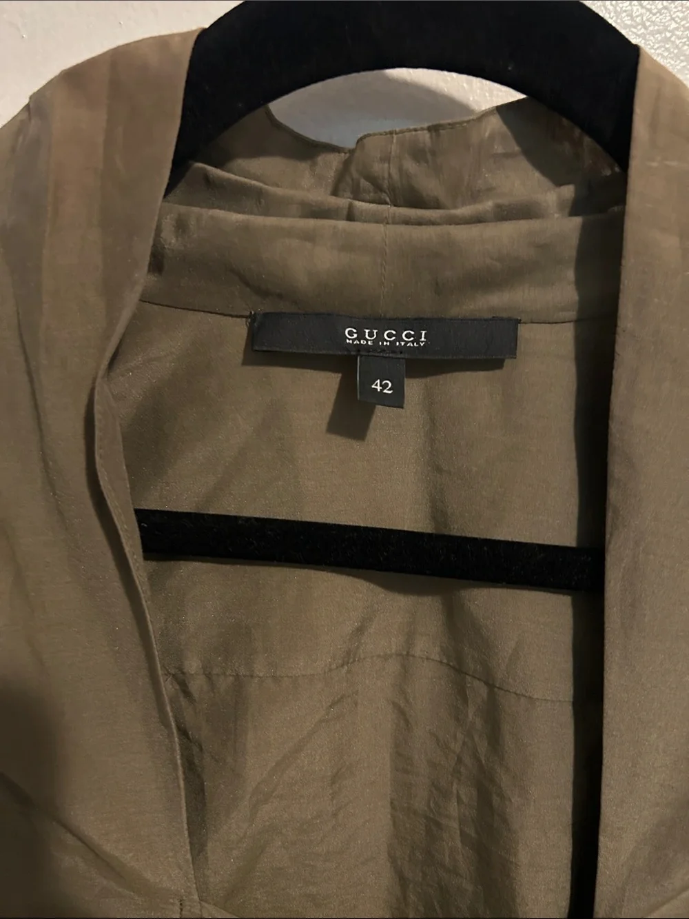 Gucci Olive Short-Sleeve Button Front Shirt Jacket